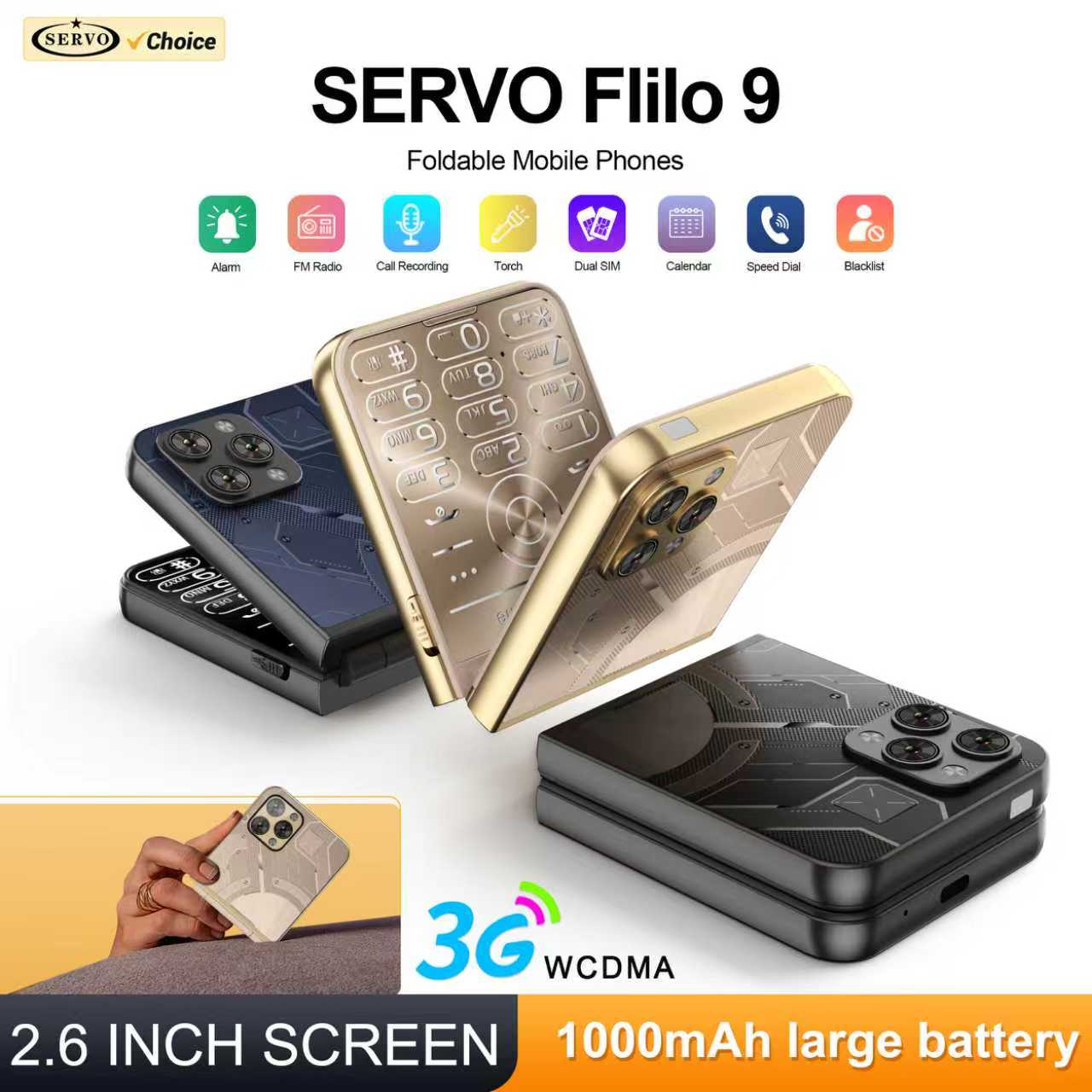 Servo Pan Tilt - SERVO Flilo9 Katlanabilir Cep Telefonu 3G