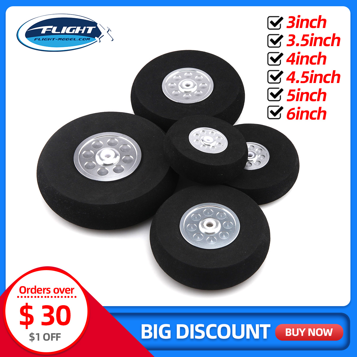 Omni Wheel - 2 adet Sünger Tekerlek Alüminyum Hub