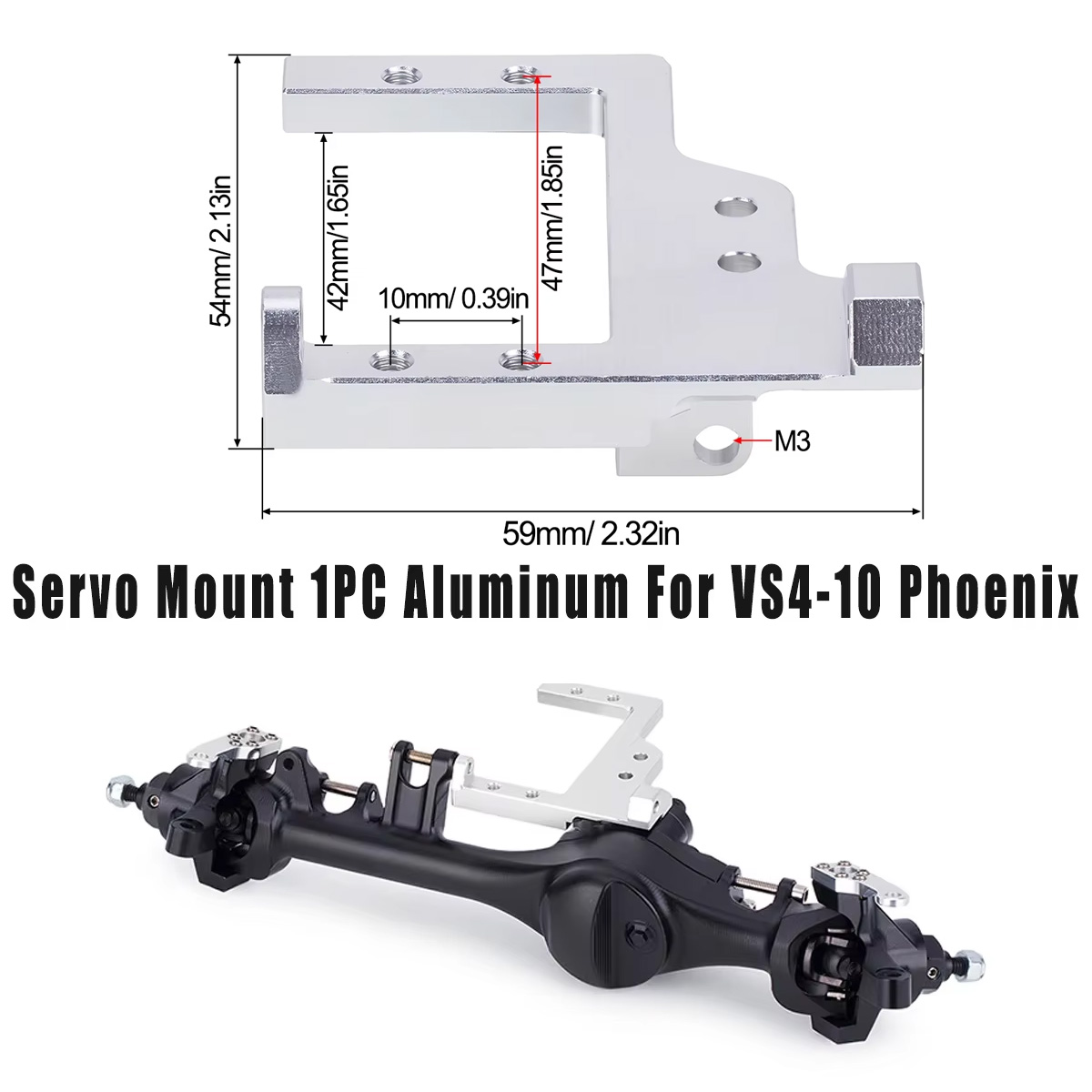 Servo Bracket - 1 Adet Alüminyum Servo Montaj Braketi