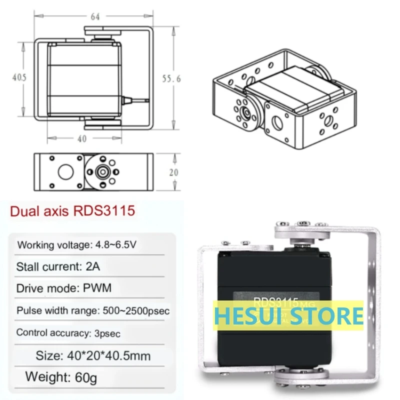 RDS3115 15 kg Metal Dişli Diji - Servo Pan Tilt incelemesi ve fiyatı