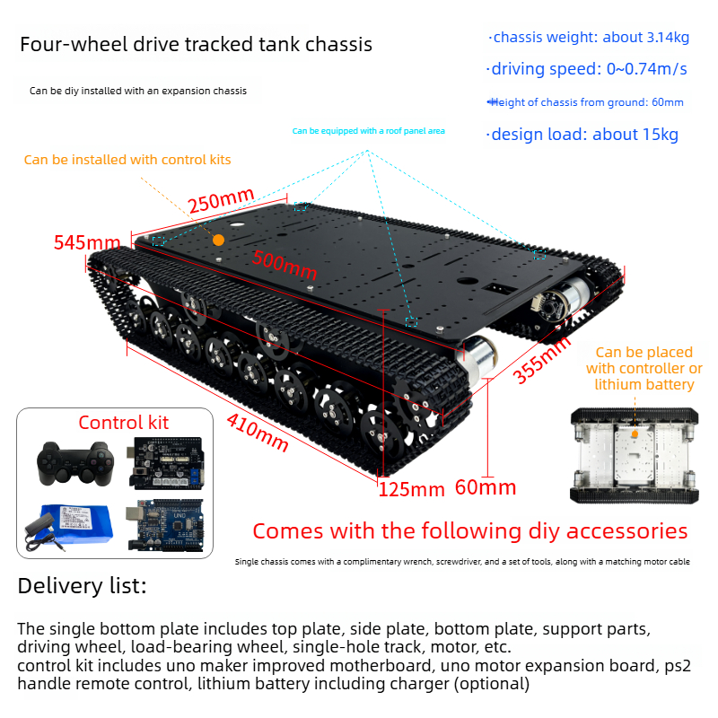 T800S UNO R3 Giriş Seviyesi Pr - Tracked Robot Chassis incelemesi ve fiyatı