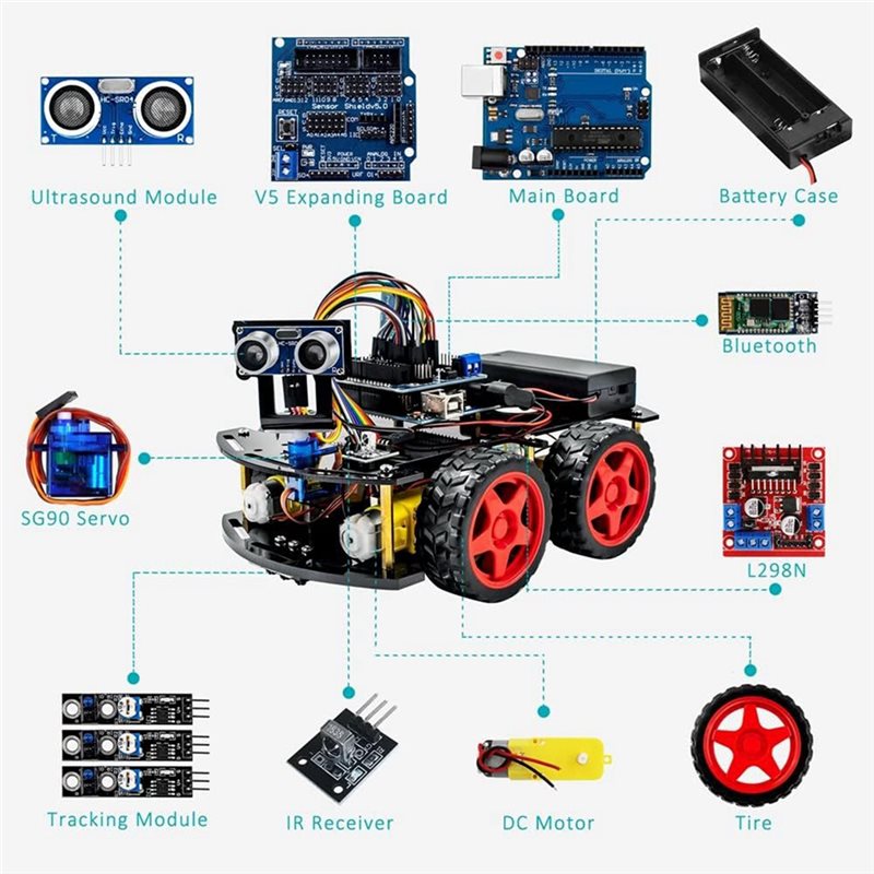 WOWFU-4WD Akıllı Robot Araba K - Arduino Robot incelemesi ve fiyatı